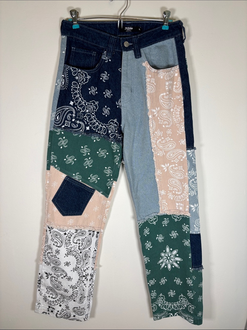 Jaded London Patchwork Bandana Skater Jeans Size 28 NWT Y2K Boyfriend